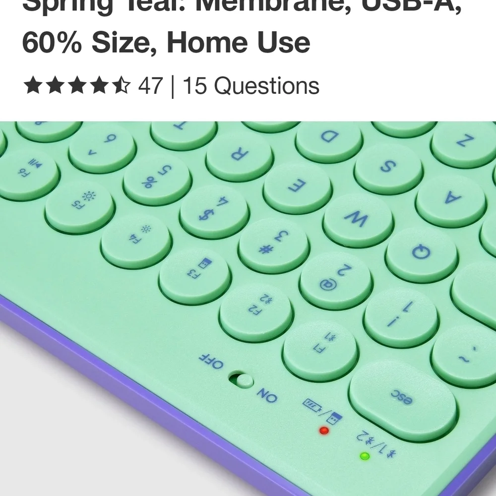 Heyday Wireless Keyboards in Blue, Pink, and Green. Price For Each One.